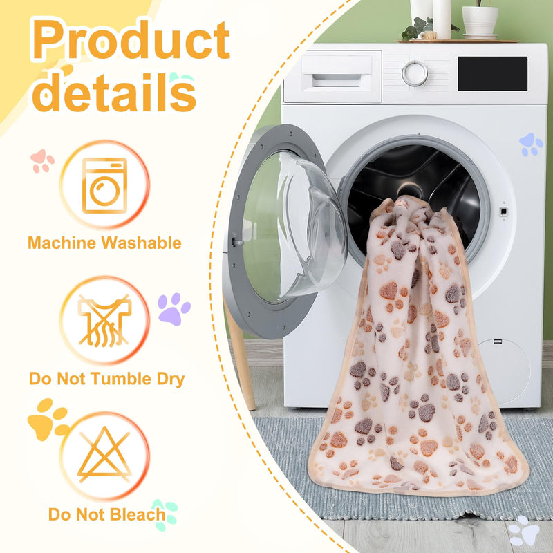 Pet Blanket, Medium Soft Fluffy Flannel Paw Printed Throw Blanket, Scratch Proof Furniture Protector Cover 30x42 Inches, (Black, 1 Pack 3), Intended for Dog/Cat Black - PawsPlanet Australia