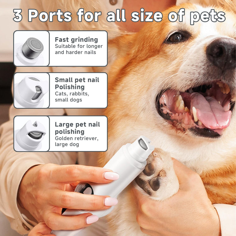 2 in 1 Dog Clippers Grooming Kit, USB Rechargeable Dog Paw Trimmer Low Noise LED Light Dog Nail Trimmers,Cordless Dog Nail Grinder with 3 mode for Dogs Cats,Pet Hair Trimmer for dogs Paws Eyes Ears - PawsPlanet Australia