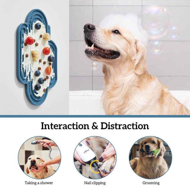 OHMO-Cactus Lick Mat for Dogs and Cats(2 Pack) Easy to Clean Pet Slow Feeder with Suction Cups, Licking Pad for Anxiety Relief and Boredom Reduction Medium Dark Blue+Light Blue - PawsPlanet Australia