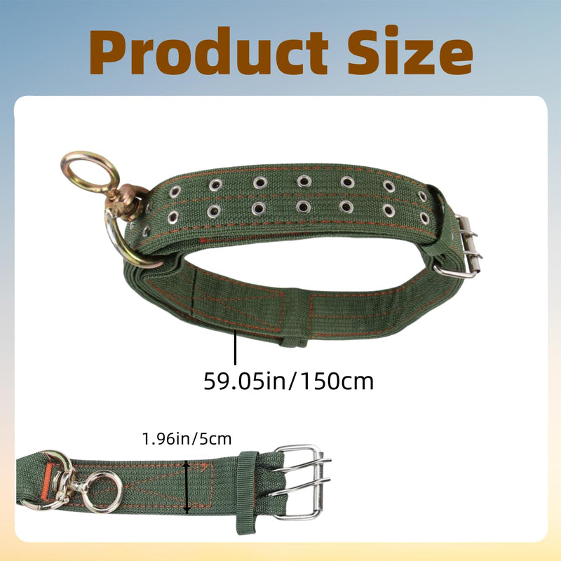 59 Inch Adjustable 4-Layer Nylon Thickened Cow Collar with 2-Rows Metal Buckle and Traction Chain for Dogs, Cow, Sheep, Horse, Goat, Camel - PawsPlanet Australia