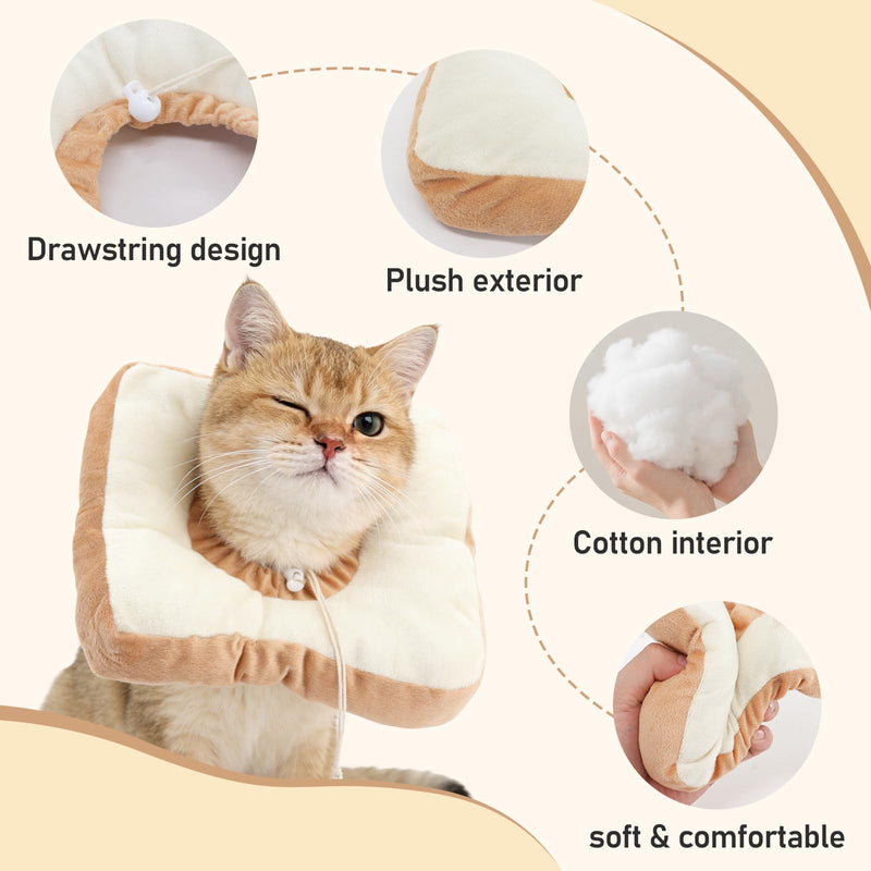 Toast Cat Recovery Cone, Adjustable Pet Elizabethan Collar for Cats &Puppy, Soft Cone for Cats After Surgery to Stop Licking, Cat Neck Pillow for Sleeping, Easy to Clean (Yellow, L) Yellow