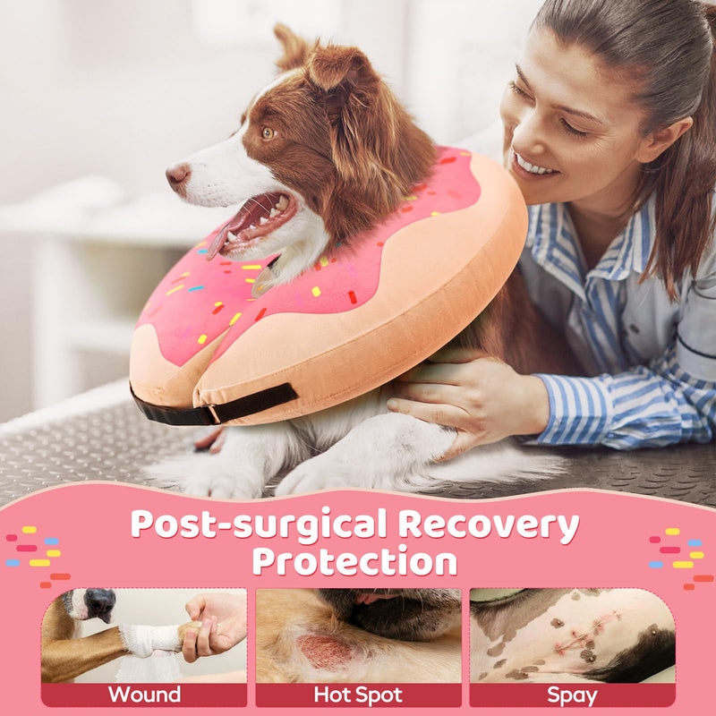 Gimars Dog Collar Leak Protection Large After Surgery, Neck Circumference 14-18 inch, Soft Donut Shaped Dog Collar, Alternative to E-Collar and Elizabethan Collar for Large Dogs pink L (neck circumference 35.6‚Äì45.7 cm)