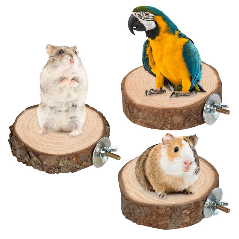 9 PCS Natural Wood Bird Perch, Wooden Parrot Perch Stand Bird Cage Branches Platform Accessories for Parakeets Cockatiels Conures Macaws Finches Love Birds 9 - PawsPlanet Australia