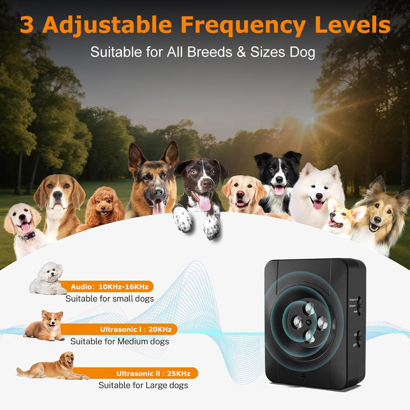 Zigzagmars Anti Barking Devices,Ultrasonic Anti Barking Device,3 Level Bark Box Anti Bark Device,Rechargeable Ultrasonic Dog Barking Deterren Barking Dog Silencer,for Small Medium Large Dogs