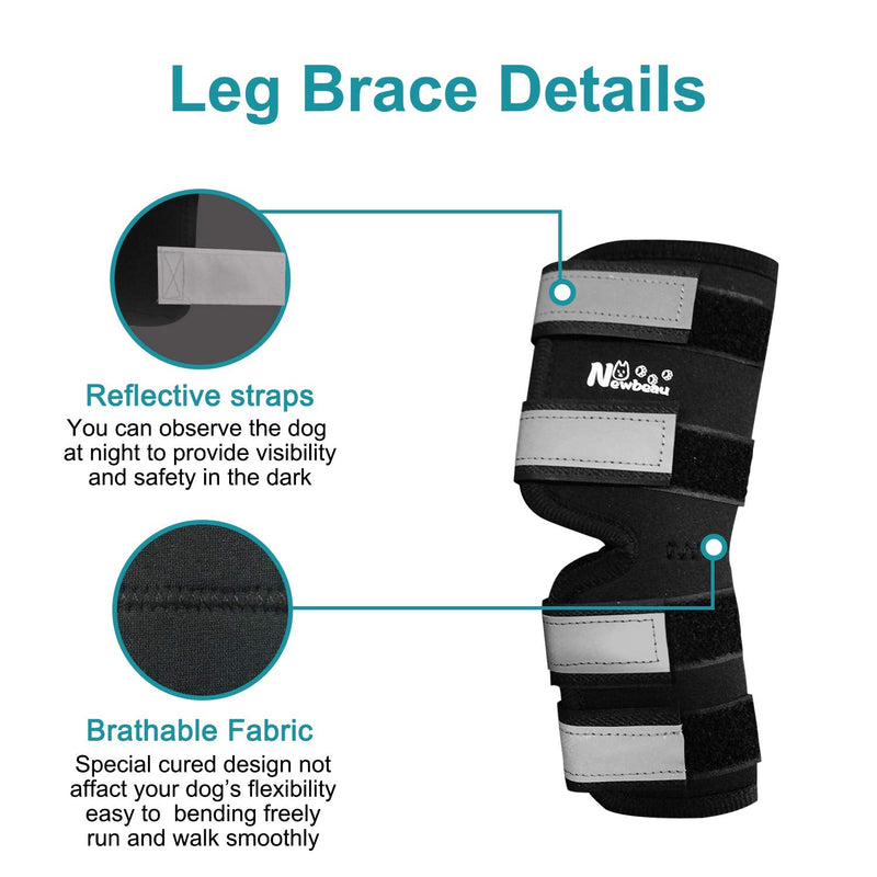 Dog Rear Leg Hock Brace 2 Pack, Joint Brace Used for Sprains, Hind Leg Support for Arthritis, Stability After Injury, Dog Hock (Ankle) Support (S) S