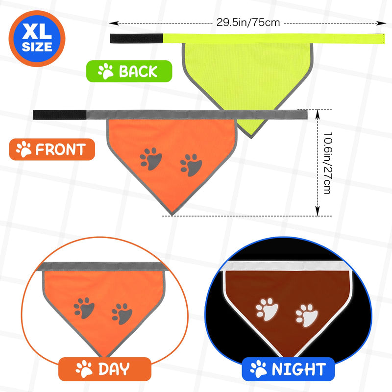 1 PCS Blaze Orange Dog Bandana- Hi-Vis Safety Vest for Hunting, Camping & Off-Leash Exploration | Reflective Dog Collar Gear X-Large Orange-1PC - PawsPlanet Australia