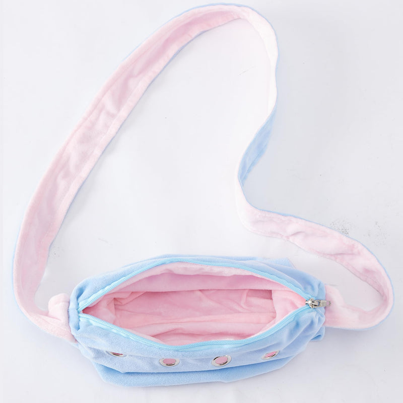 Meow&Woof Sugar Glider Bonding Pouch Small Pet Carrier Bag Sling with Strap Critter Cuddler for Gliders Ferret, Rat, Hedgehog, Hamster Outdoor-Blue Blue - PawsPlanet Australia