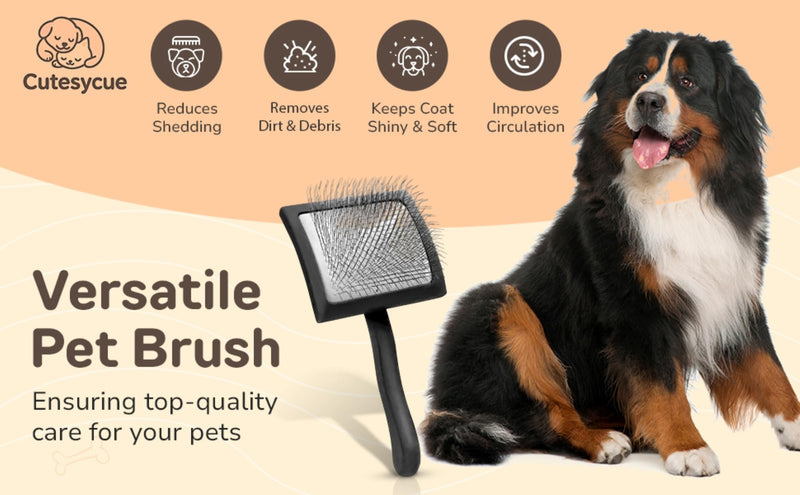 Slicker Brush for Dogs | Dog Grooming Supplies | Best Brushs For Long Haired Dog | Deshedding Brush | Dematting Brushs | Gentle On Skin | Soft-Grip Handle - PawsPlanet Australia