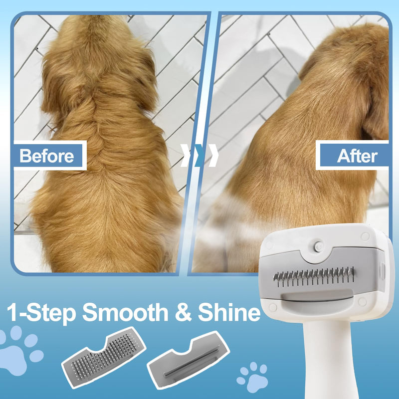 5-in-1 Pet Steam Brush for Dogs & Cats-Self-Cleaning Steam Dog Brush with 3 Swap-in Heads (Grooming, Dematting, Deshedding),Cat Spray Hair Removal Comb,Includes Pet Essence & Storage Case 8.0"-3 Swap-in Brush - PawsPlanet Australia