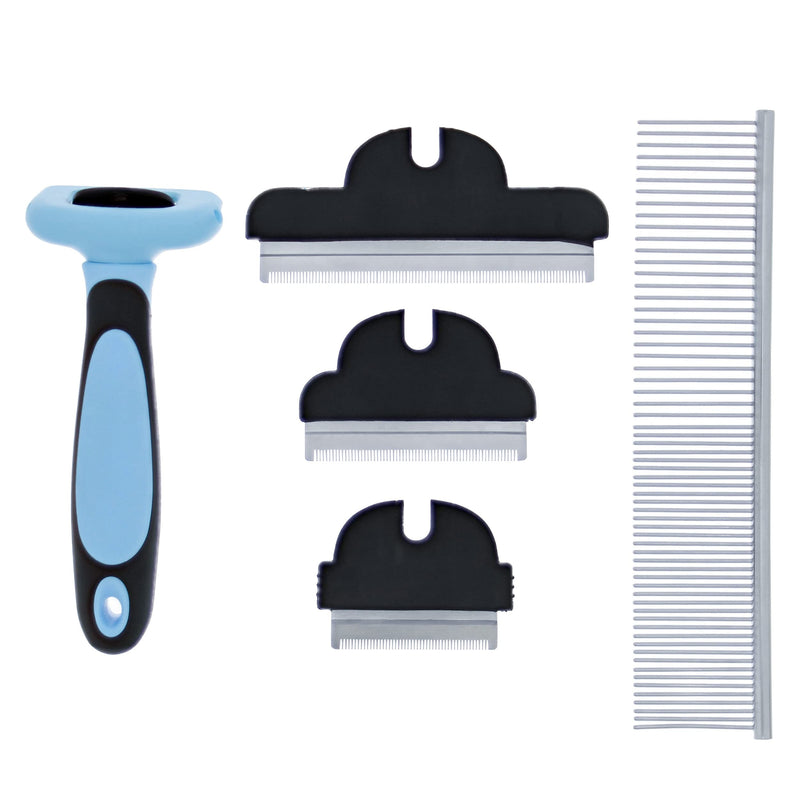 Deshedding Dog Brush Set - Interchangeable 3-in-1 Long to Short Hair Dog Shedding Brush for Dogs Cats Plus Comb - PawsPlanet Australia