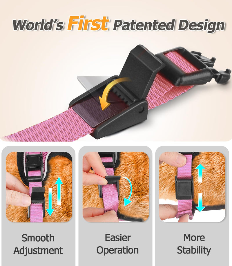 Halypet Cat Harness and Leash Set [H500 Pro Escape Proof Cat Harness for Walking, Adjustable Breathable Soft Travel Cat Leash, Reflective Strips Kitten Harness X-Small Pink