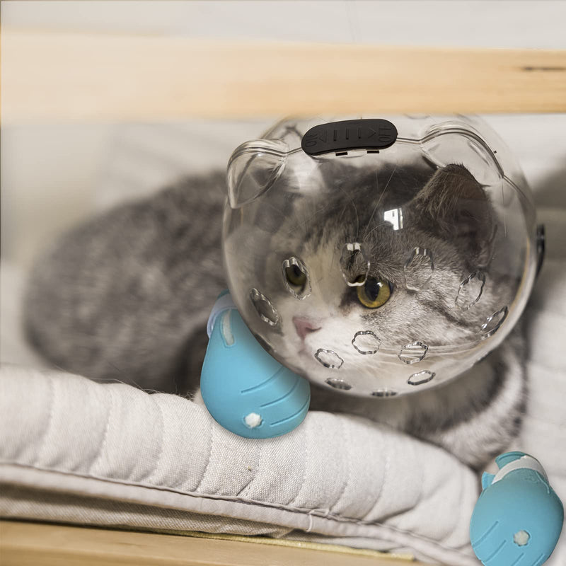 Cat Muzzle for Grooming with Silicone Claw Cover, Adjustable Cat Hood Mask for Bathing Shaving Pet Tools, Anti Bite Air Bubble Helmet - PawsPlanet Australia
