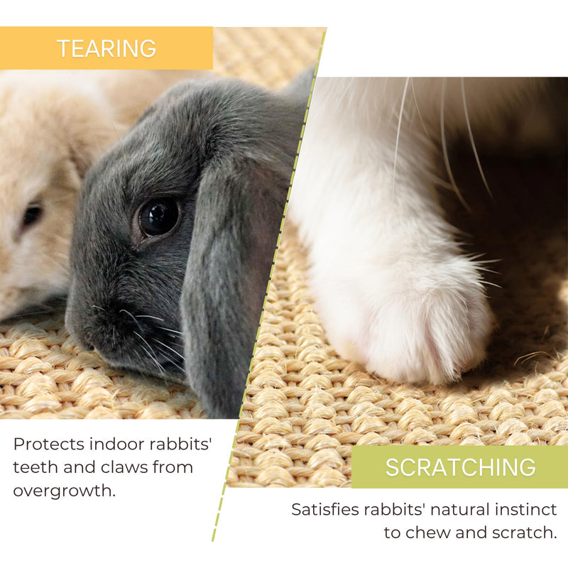 3-Pack Rabbit Scratching Pads – Natural Sisal Bunny Scratch Mat for Claw & Teeth Care, Small Animal Enrichment Toys, Chew-Resistant Bedding for Cages, Play Areas (15.7"x11.8") - PawsPlanet Australia