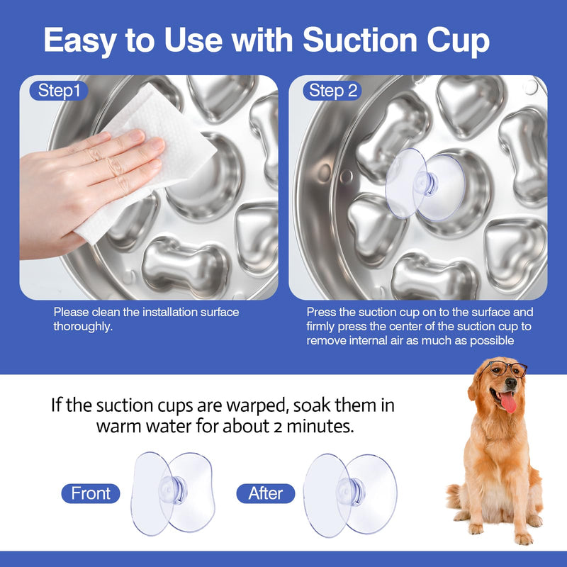 Slow Feeder Dog Bowls Stainless Steel Dog Bowls with Non-Slip Rubber Base Metal Large Capacity Slow Feed Dog Bowl for Small Medium Size Dogs Large Breed - PawsPlanet Australia