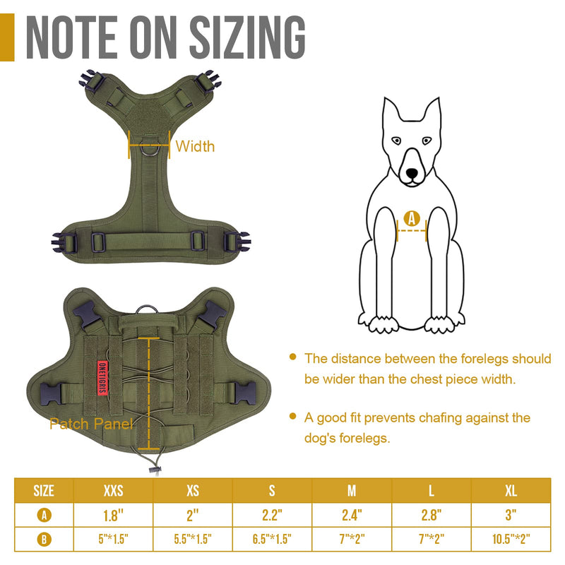 Tactical Dog Harness, Full Body Dog Harness with Handle Heavy Duty Dog Vest for Hiking Training Outdoor Dogs(Ranger Green, Large) L - PawsPlanet Australia