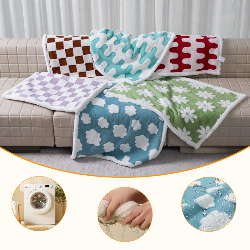 Waterproof Pet Blanket,Dog Blue Dog Blankets for Bed Covers Couch Sofa Stylish Jacquard Pets Throw Blankets for Puppy Cats Washable Reversible Furniture Protection Covers (Blue Cloud,M) Blue Cloud M-100*145cm(40*57in) - PawsPlanet Australia