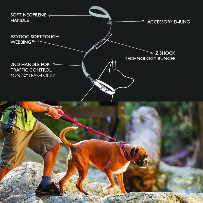 EzyDog Zero Shock Dog Leash - Shock Absorbing Bungee Leash for Dogs That Pull or Excite - Dual Handle and Reflective for Large, Medium, or Small Dogs (48-Inch, Green Camo) 48-Inch