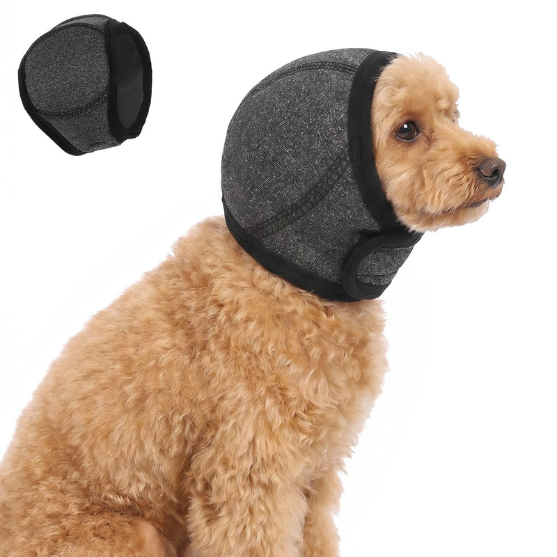 Dog Ear Muffs for Noise Protection, Waterproof Calming Ear Covers for Bath No Shake, Adjustable & Breathable for Thunder, Fireworks, Grooming & Travel (Gray, Small: Head Circumference 10"-14")