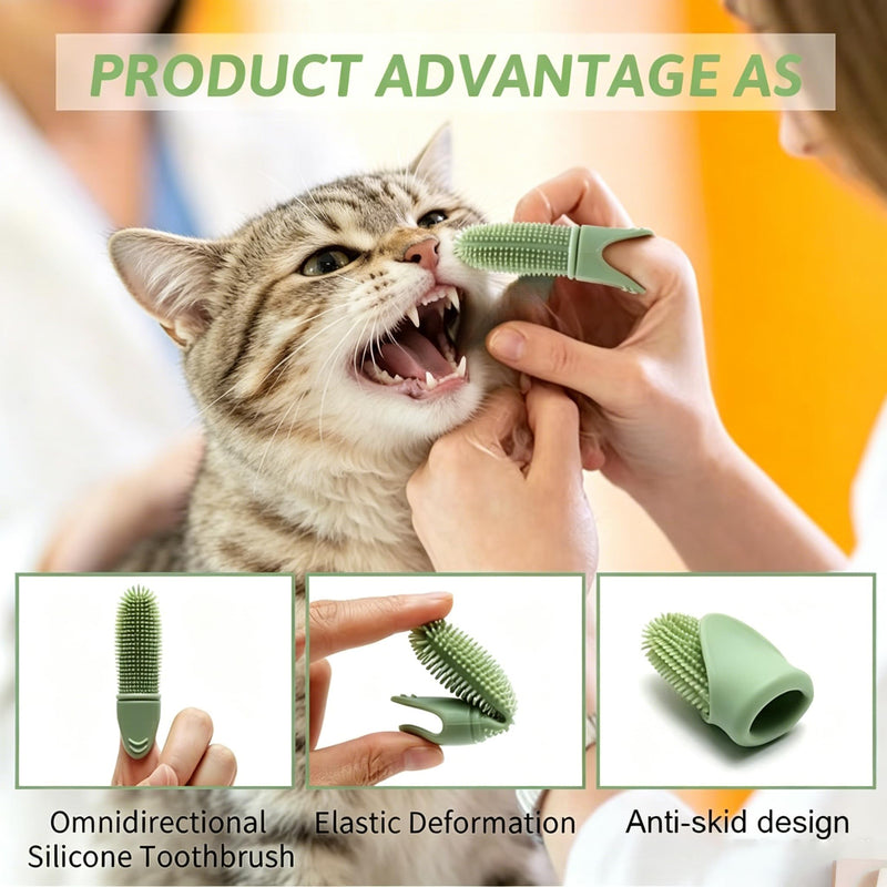 6x Finger Toothbrush for Dogs & Cats, 360º Pets Teeth Cleaning Toothbrush for Dogs Cats Dental Care, Soft Silicone Finger Cots Suitable, Pets Teeth Cleaning