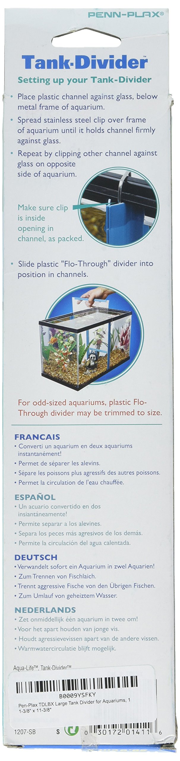 Penn-Plax Large Tank Divider for Aquariums, 11-3/8" x 11-3/8" (TDLBX)