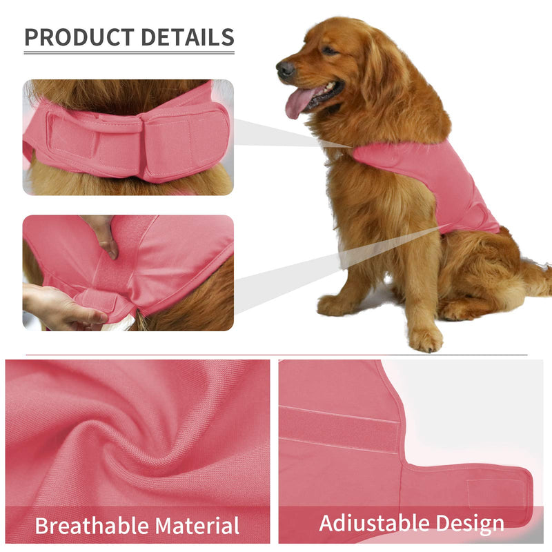 Breathable Dog Shirt for Thunderstorm, Dog Anxiety Vest Jacket Warp,Puppy Calming Coat Anxiety Relief (L,Pink) L Pink - PawsPlanet Australia