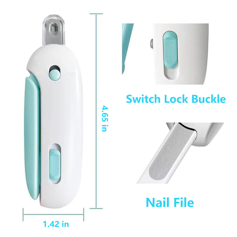 Pets Nail Clippers and Trimmers for Indoor Cats & Small Animals, Safety Lock and Nail File, Nail Trimmer & Claw Scissors for Home Grooming - Professional Grooming Tool for Pets (Blue) Blue