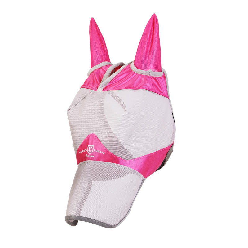 Harrison Howard Full Face Horse Fly Mask UV Protection and Breathable Mask for Equine Use Comfortable Fly Mask for Horses Magenta XL - PawsPlanet Australia