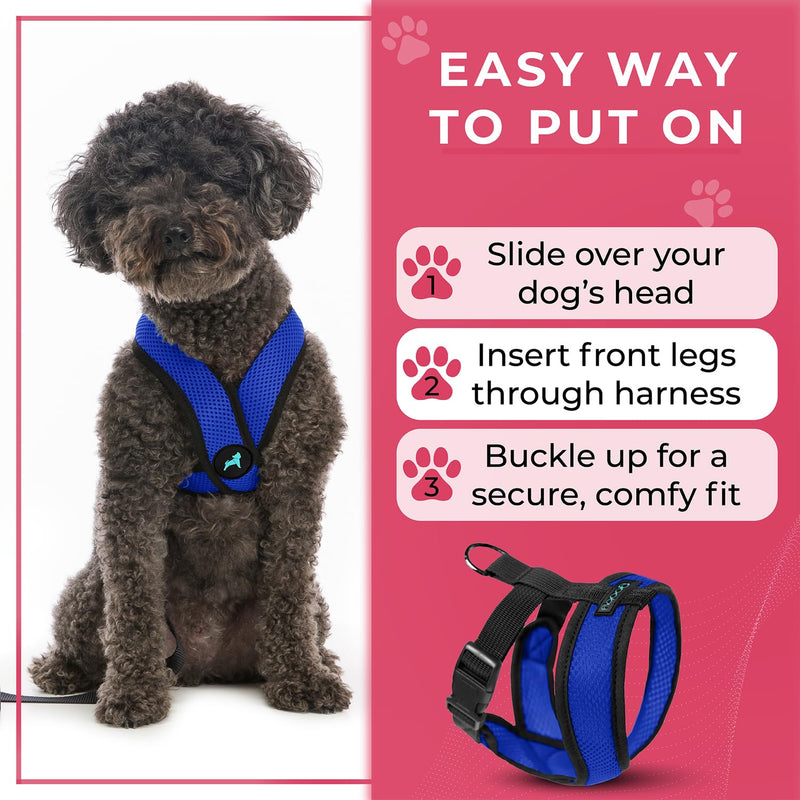 Gooby Choke Free Comfort X Soft Dog Harness, Large, Blue Large Chest (14-19") - PawsPlanet Australia