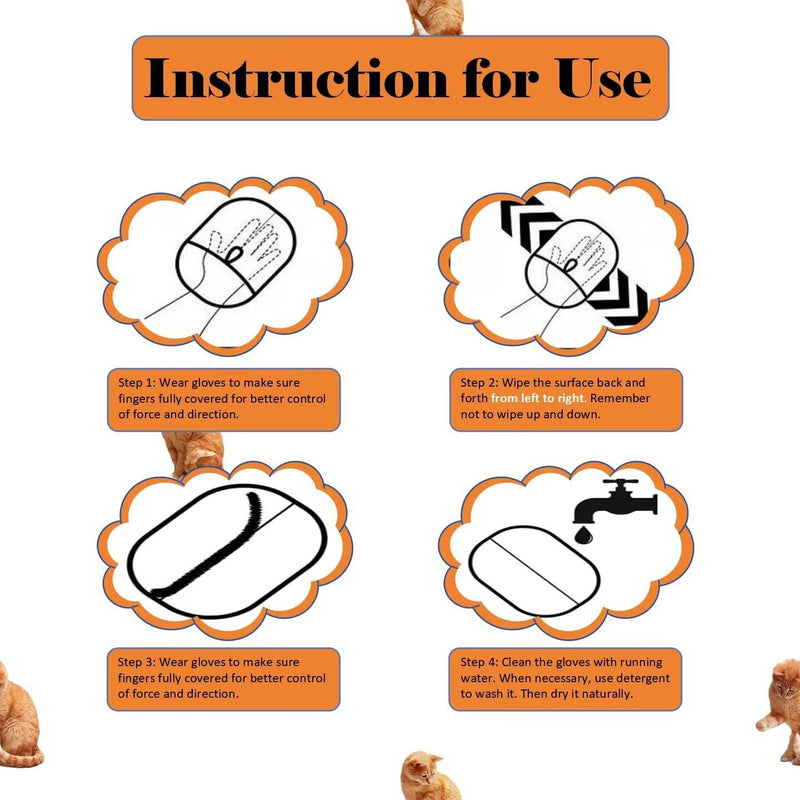 3 PCS Pet Hair Removal Glove for Cats & Dogs, Electrostatic Grooming Gloves for Pet Hair, Reusable Double Sided Static Hair Remover for Couch, Furniture, Carpet & Car Seat 3 - PawsPlanet Australia