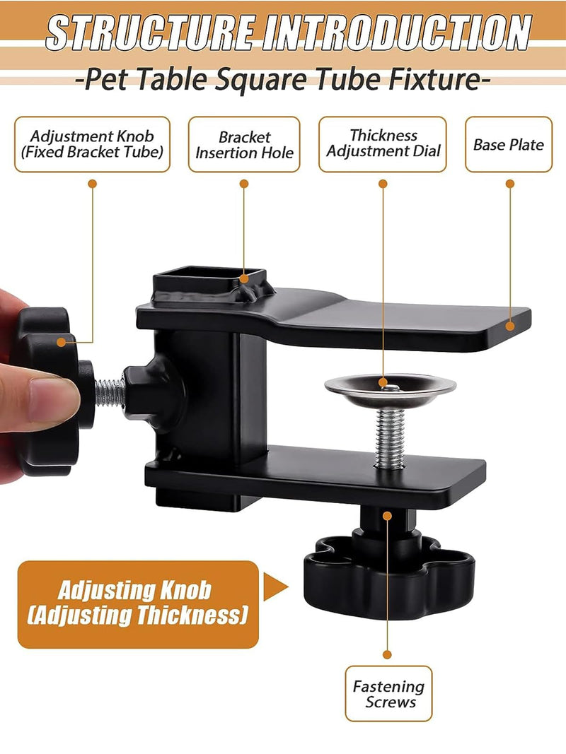 Kalolary Grooming Table Arm Clamps,Grooming Table Arm Clamps, Adjustable Replacement Aid Clamps to Attach Grooming Arms to Tables Accessories - PawsPlanet Australia