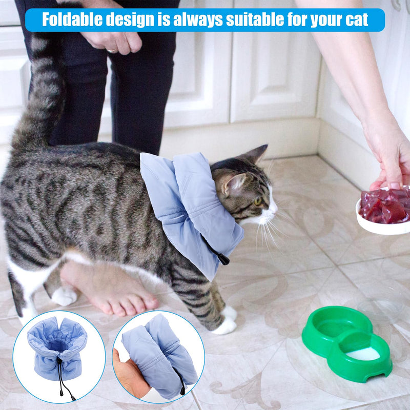 Cat Recovery Collar, Soft Adjustable Cat Cone, Cat Elizabethan Collar Cat Neck Protective Collar Neck Collar After Surgery for Cats Kitten Prevent from Licking Wounds (S) - PawsPlanet Australia