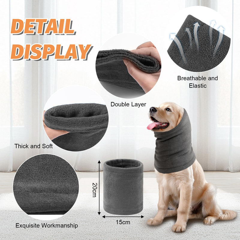 3PCS Dog Ears Cover,Dog Ear Defenders,Soft Snood,Adjustable,Breathable,Elastic,for Fireworks,Noise,Thunder Protection,Pet Grooming, Bathing, and Swimming