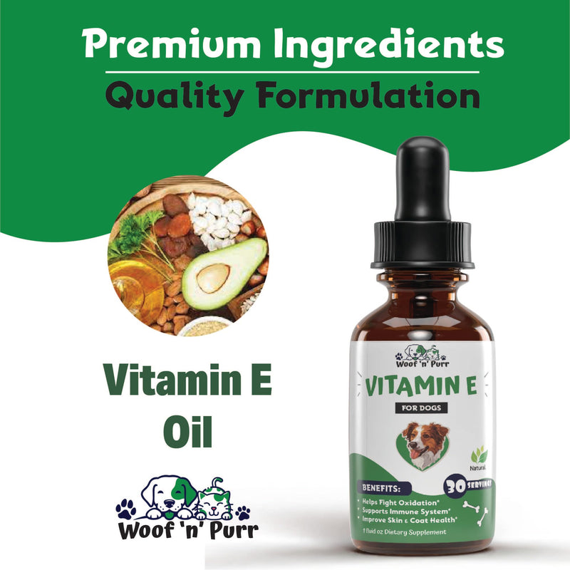 Vitamin E for Dogs - Vitamin E Dog - Vitamin E for Dog - Dog Vitamins E - Vitamin E Canine - Vitamin E Supplement for Dogs - Vitamin E Oil Dog - Dog Vitamins - Dog Immune Support - 1 fl oz - PawsPlanet Australia