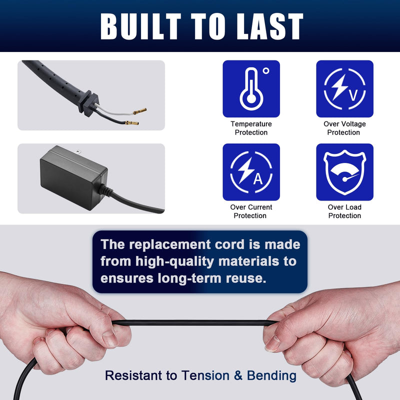 2 Pack Replacement Cords Compatible with Andis Excel SMC Model Clippers,Size 12 Foot Long Cord, Black - PawsPlanet Australia