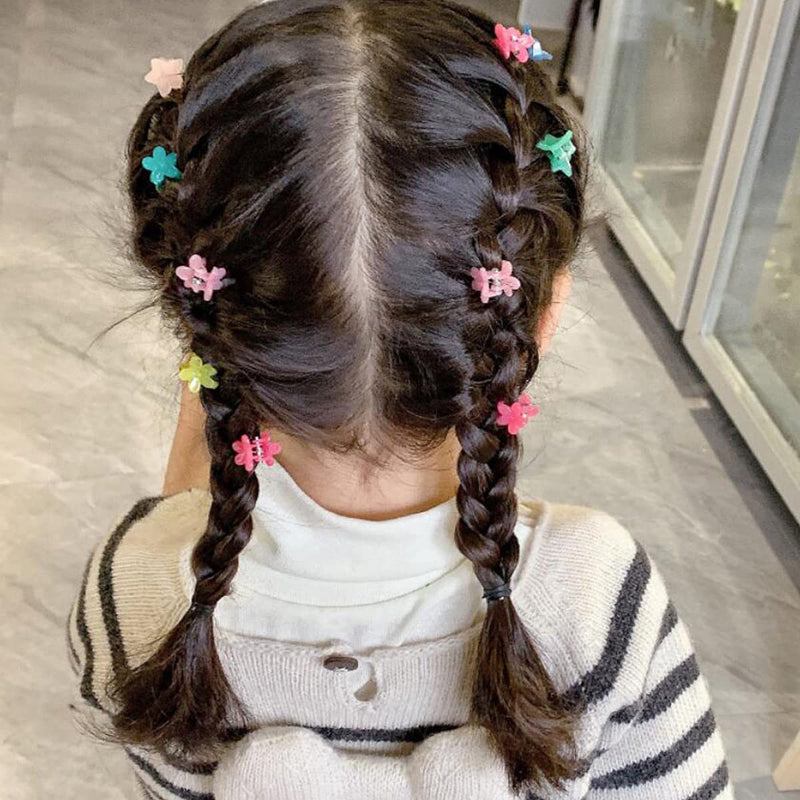 FZBNSRKO 100pcs Mini Hair Claw Clips Colorful Cartoon Animals/Vegetables/Flower Mini Hair Claw Clips Small Barrettes for Baby Girls Toddlers Teens Kids(Random Style)