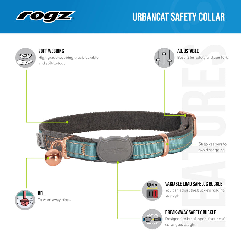 Rogz Urban Cat Safety Collar small/medium - Dove Gray