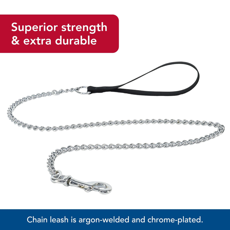 Coastal Pet Titan Chain Dog Leash with Comfortable Handle - Durable Metal Dog Leash - Heavy-Duty Dog Leash for Puppies & Dogs - Quality Dog Supplies - Black, 2 mm x 4' 2.0 mm x 04' (Pack of 1) - PawsPlanet Australia