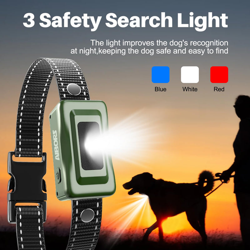 Dog Shock Collar - 4300FT Dog Training Collar with Remote,Shock-Lock,Light for Night Walks, Innovative IPX7 Waterproof with 4 Training Modes, Rechargeable E-Collar for 8-150 LBS Green - PawsPlanet Australia