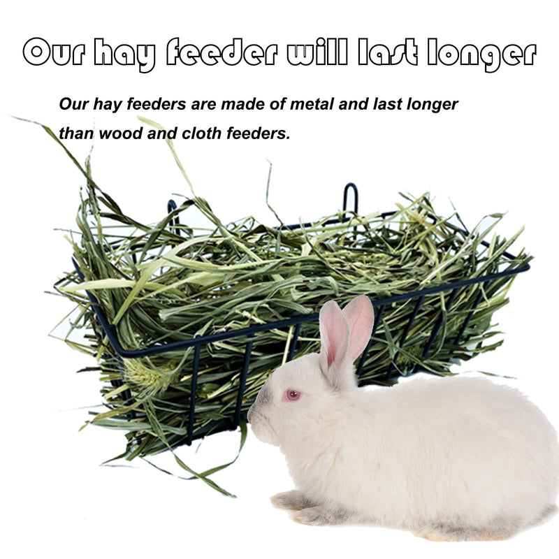 Rabbit Hay Feeder Rack Guinea Pig Hay Dispenser for Cage Hanging Metal Feeder Small Animals Hay Holder Manger for Rabbits Guinea Pigs Chinchillas Ferrets (Black - 2 in a Group) Black - 2 in a group - PawsPlanet Australia