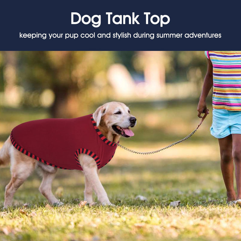 IECOii 2 Pack Great Dane Dog T Shirts | Comfortable Fabric Vest for Dogs with Sensitive Skin - Durable Fit - Spring, Summer, Fall Wear for Giant Breed, Coffee+DarkRed,5XL XXXXX-Large(Chest:35.43 in) - PawsPlanet Australia