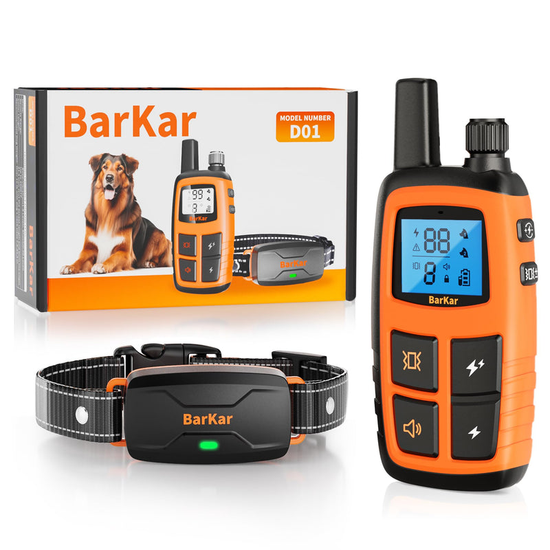 BarKar Dog Shock Collar with 4 Training Modes, IPX7 Waterproof Dog Training Collar with IPX4 Remote, 2600FT Electric Collar with Beep, Shock, Vibration & Shock Boost for All Breeds