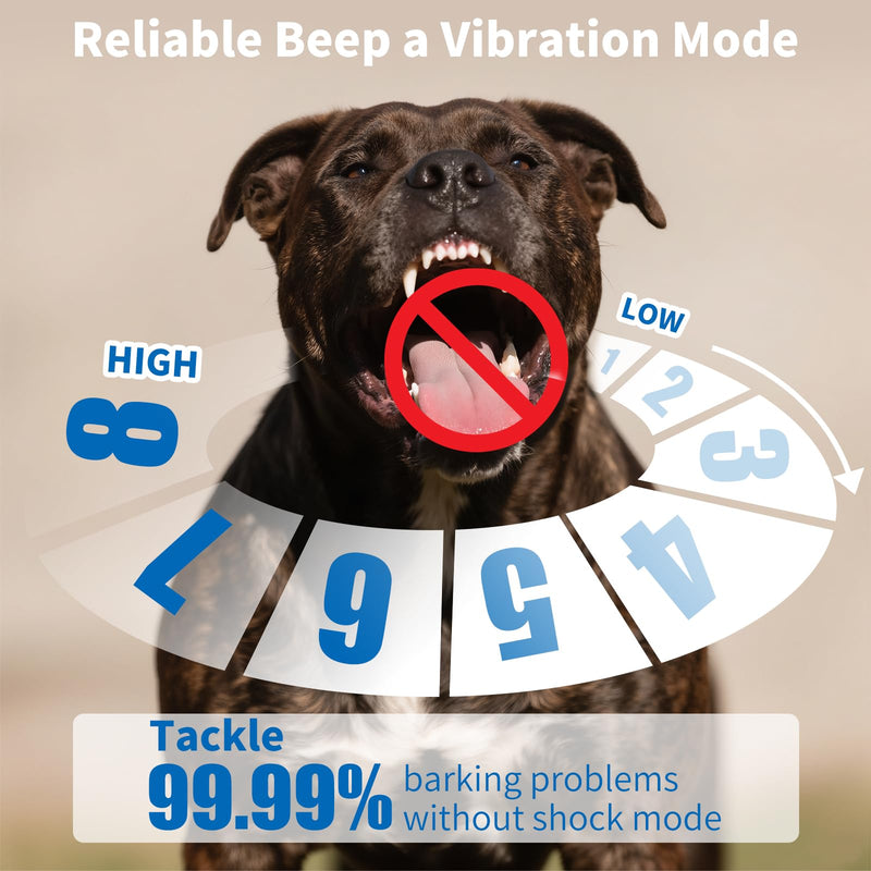 Dog Barking Collar, Smart Barking Collar for Small and Medium-Large Dogs 8-120lbs, Artificial Intelligence with Adjustable Beep Vibration Mode and Sensitivity, Automatic Anti-Barking Device for Dogs - PawsPlanet Australia