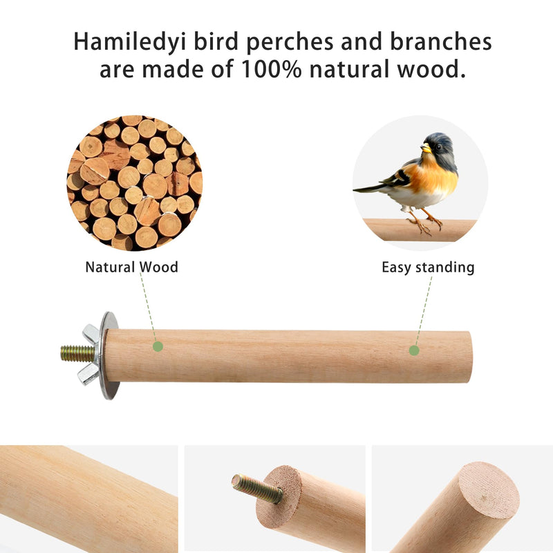 Bird Perch,6 Pieces Wooden Parrot Claw Standing Stick with Different Diameter and Lengths for Budgies Parakeet Canaries Cockatiel,Bird Cage Accessories (6 pcs-4.72 * 0.79inch perches Pole) 6 pcs-4.72*0.79inch - PawsPlanet Australia