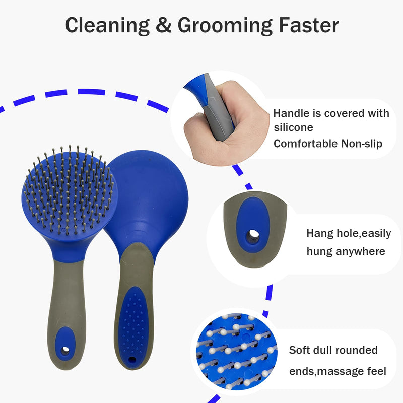 Horse Mane & Tail Combs Horse Brushes Shedding Brush Grooming Tool for Equine Long Haired Dogs (Blue) Blue