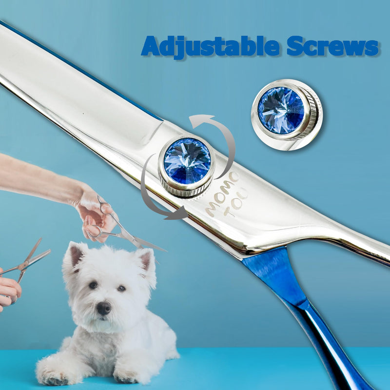7 inches Professional Thinning Dog Grooming Scissors Made of Japanese Advanced Stainless Steel Pet Shears with Diamond Adjustable Screw for Dogs and Cats 7'' - PawsPlanet Australia