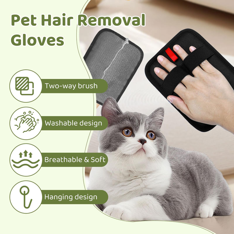 VINGVO Electrostatic Brush Tool for Cats & Dogs, Reusable Grooming Glove for Cats & Dogs,Double Sided for Furniture, Couch, Carpet, Car Seat - PawsPlanet Australia