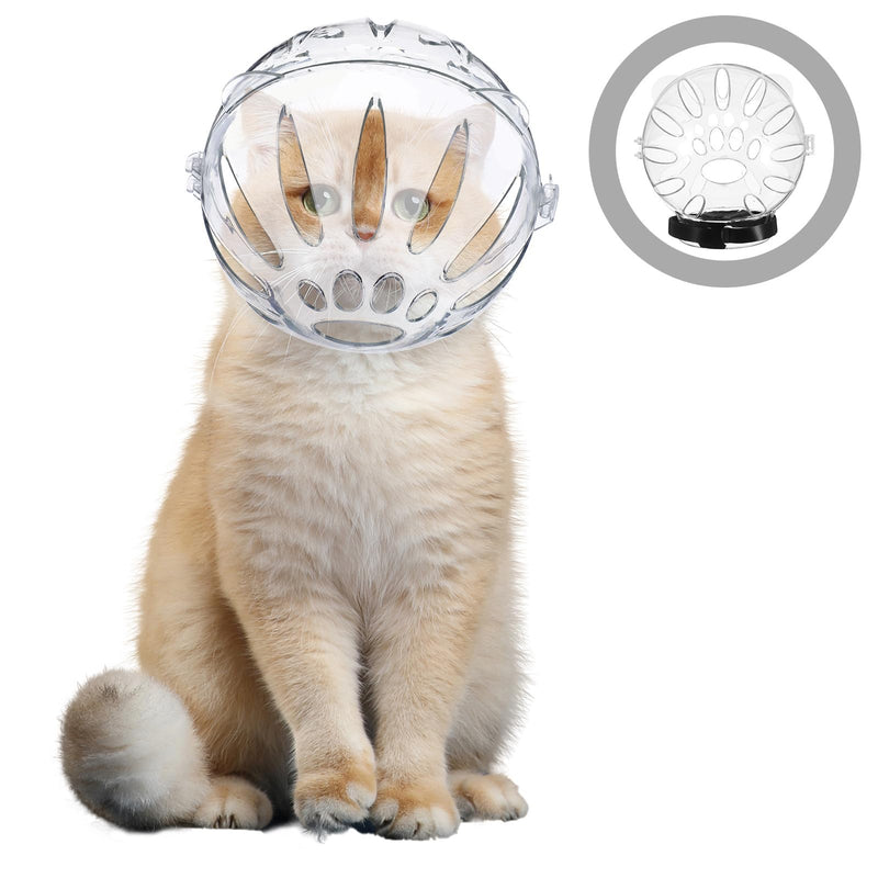 Cat Helmet Transparent Head Protection Muzzle Protective Protection for House Cats Grooming and Surgery Protection