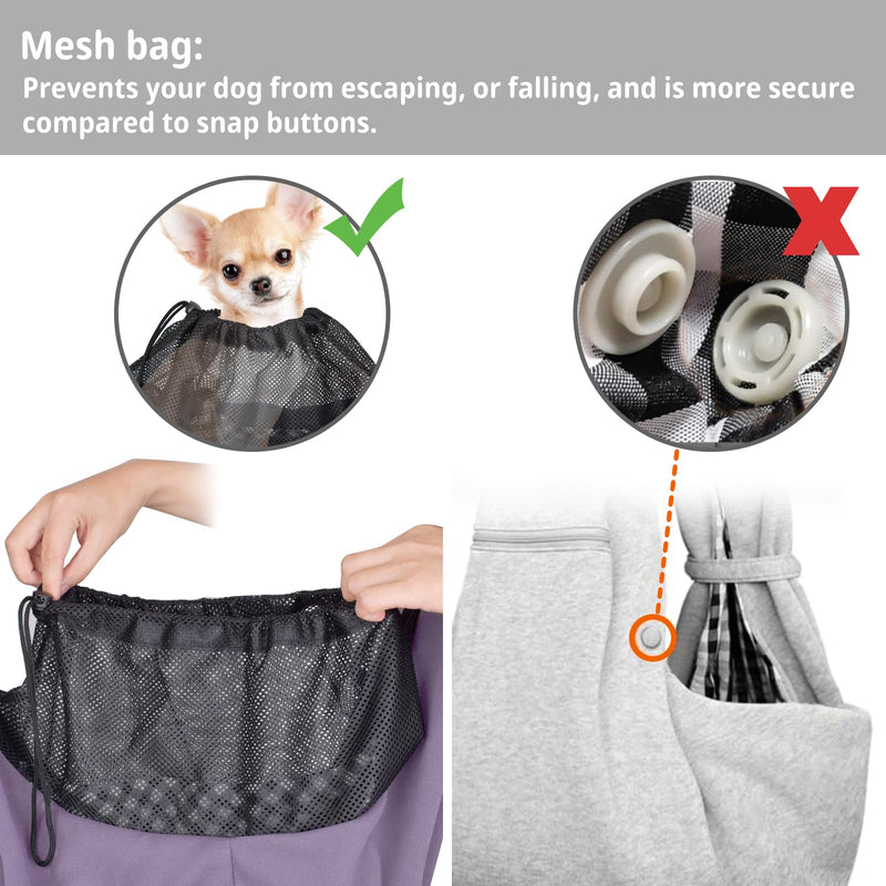 CUBY Dog and Cat Sling Carrier - Hands Free Reversible Pet Papoose Bag - Soft Pouch and Tote Design - Suitable for Puppy, Small Dogs Cats Outdoor (Purple, Adjust Strap 2.0) Purple 47 cm L x 20 cm W x 23 cm H
