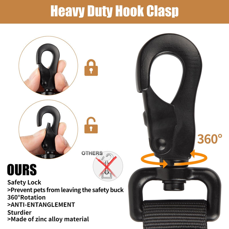 Tactical Dog Collar Leash Set, Adjustable Military Training Nylon Collar Dog Training with Control Handleand Metal Buckle, Dog Collar for Medium Large Dogs (Black,L) L Black Set (collar+leash) - PawsPlanet Australia