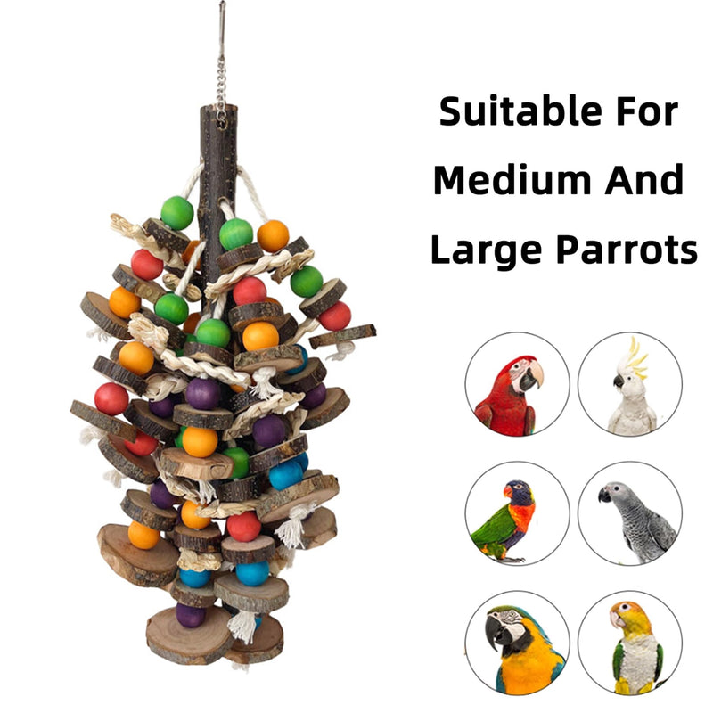 Bird Toys, Medium-Large Birds for Amazon Parrots, Cockatiels, Macaws, African Grey(Branch) Colorful2 - PawsPlanet Australia